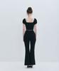 Moabel Contour Line Ribbon Pants - Black