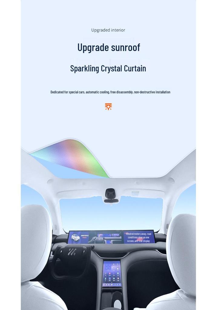 IM LS6/LS7/L6/L7 Color-Changing Ice Crystal Suede Sunroof Shade & Sunscreen Canopy