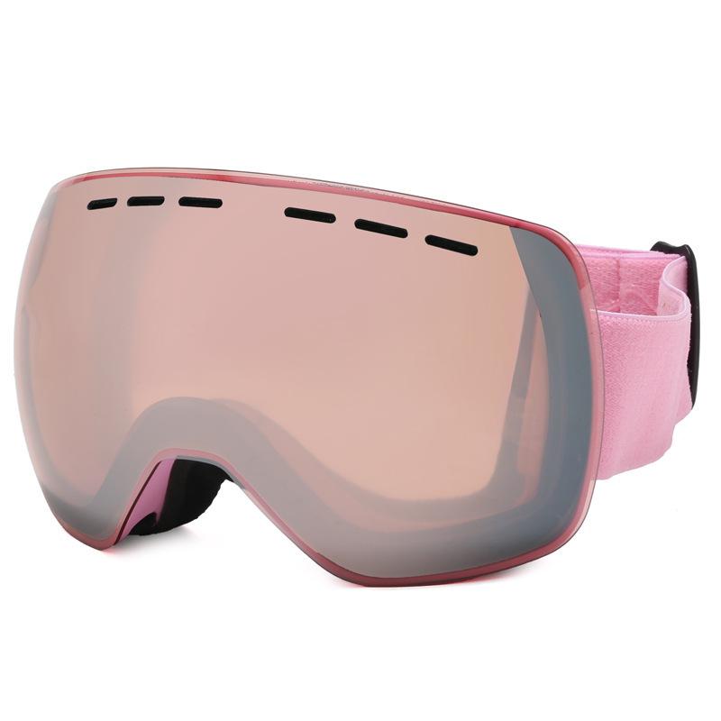 New Fashionable Ski Goggles for Men & Women Double Layers Anti-Fog UV400 Protection Full Face Helmet Style Adjustable Strap