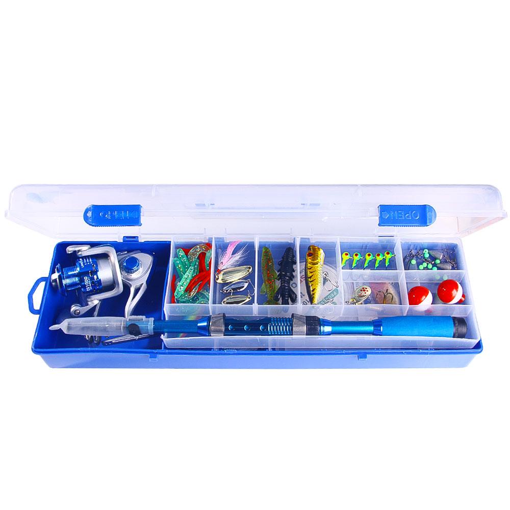 Sada rybářských náčiní, krabička na rybářské návnady, příslušenství na pruty, kovové jigové náčiní, lžíce, příslušenství s krabičkou na okouny a štiky, klika