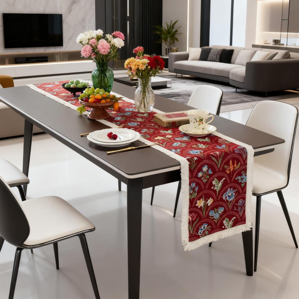 Stół Jadalny Szafka TV Stolik Kawowy Nordic Bawełna Len Bieżnik na Stół