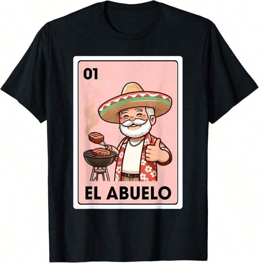 

El Abuelo Grilling Grandpa Mexican Bingo Graphic Unisex T-shirts S