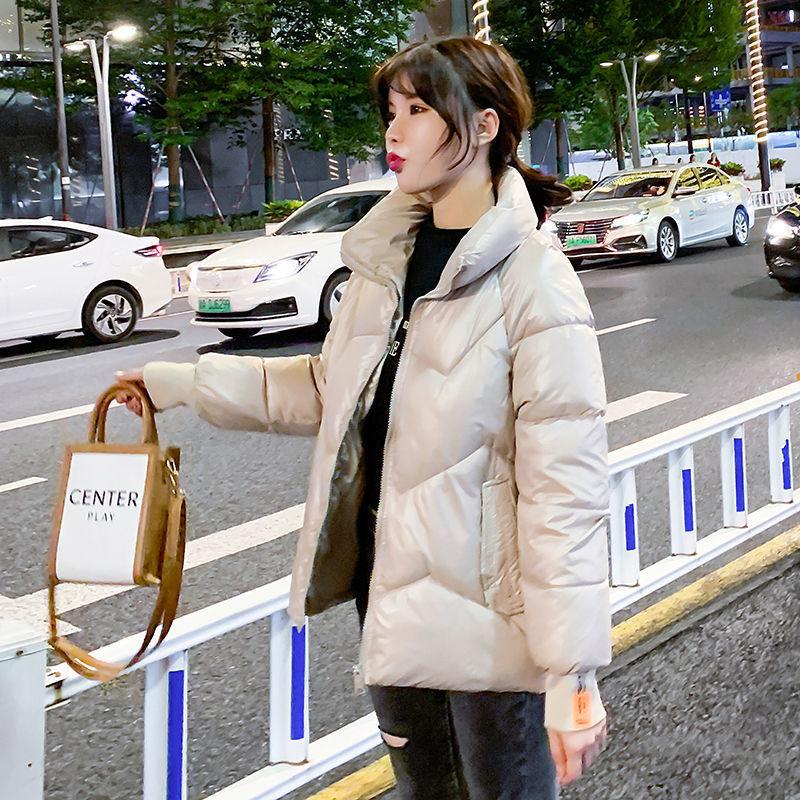 

Нестимая яркая пуховая куртка с хлопковой подкладкой, женская короткая зимняя новая маленькая куртка с хлопковой подкладкой, свободная куртка большого размера с хлопковой подкладкой S хаки