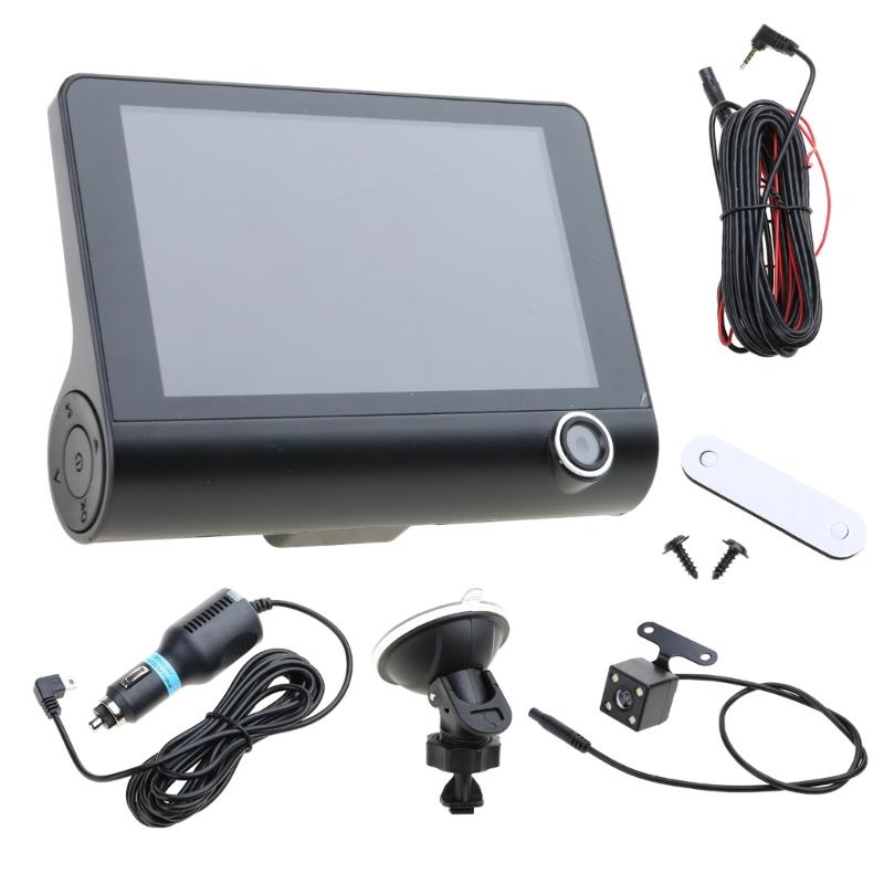 DVR 3 Cameras 4.0 Inches Dash Cam Car Full High-Definition Video Recorder Auto Registrator Dash Cam with 3 Ways Cameras