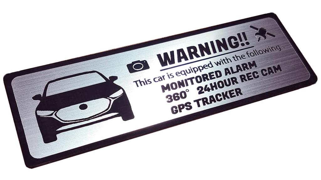 Honami Works MAZDA3 Security Emblem Surveillance Dash Cam GPS Tracker Sticker 24-Hour