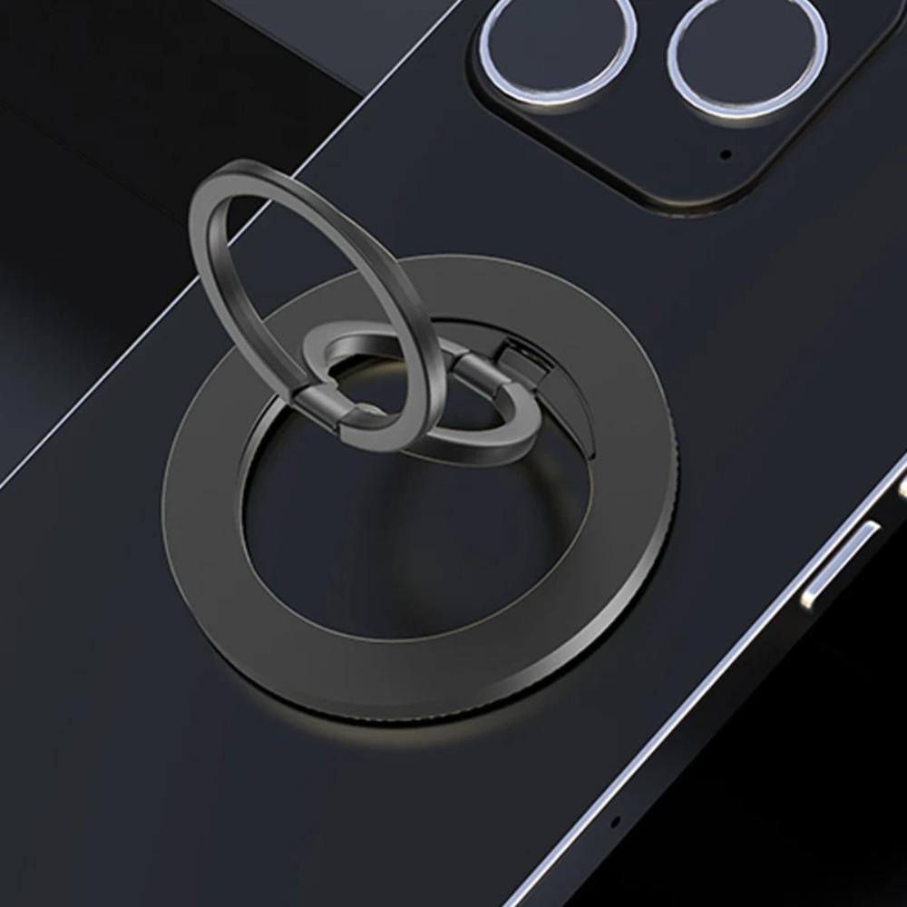 

Для MagSafe Держатель-кольцо для пальца телефона Сильная адсорбция Магнитная подставка для телефона Портативный кронштейн чёрный