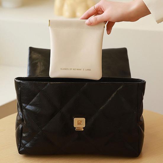 Mini-Kosmetiktasche aus Kunstleder, wasserdicht, elegant, Magnetverschluss, tragbar, multifunktional, für Damen, Lippenstift, Make-up, Damenbinden, Münzen, Geldbörse, Geschenk