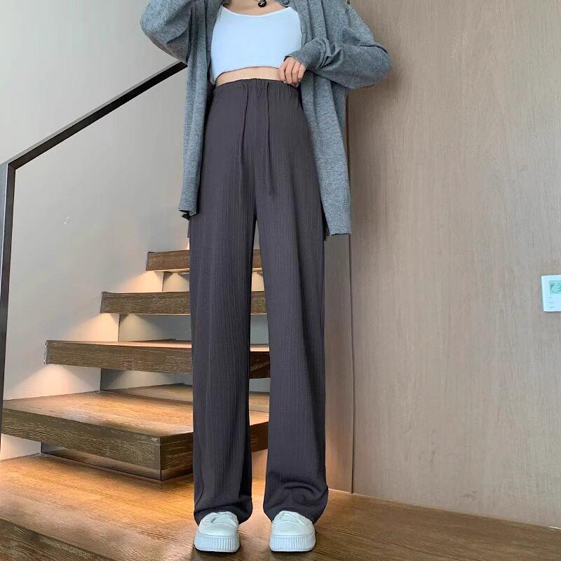 2026 Spring Thin Maternity Pants: Drawstring, No Belly Pressure, Straight Wide-Leg for Petite Women S (80-90 lbs)