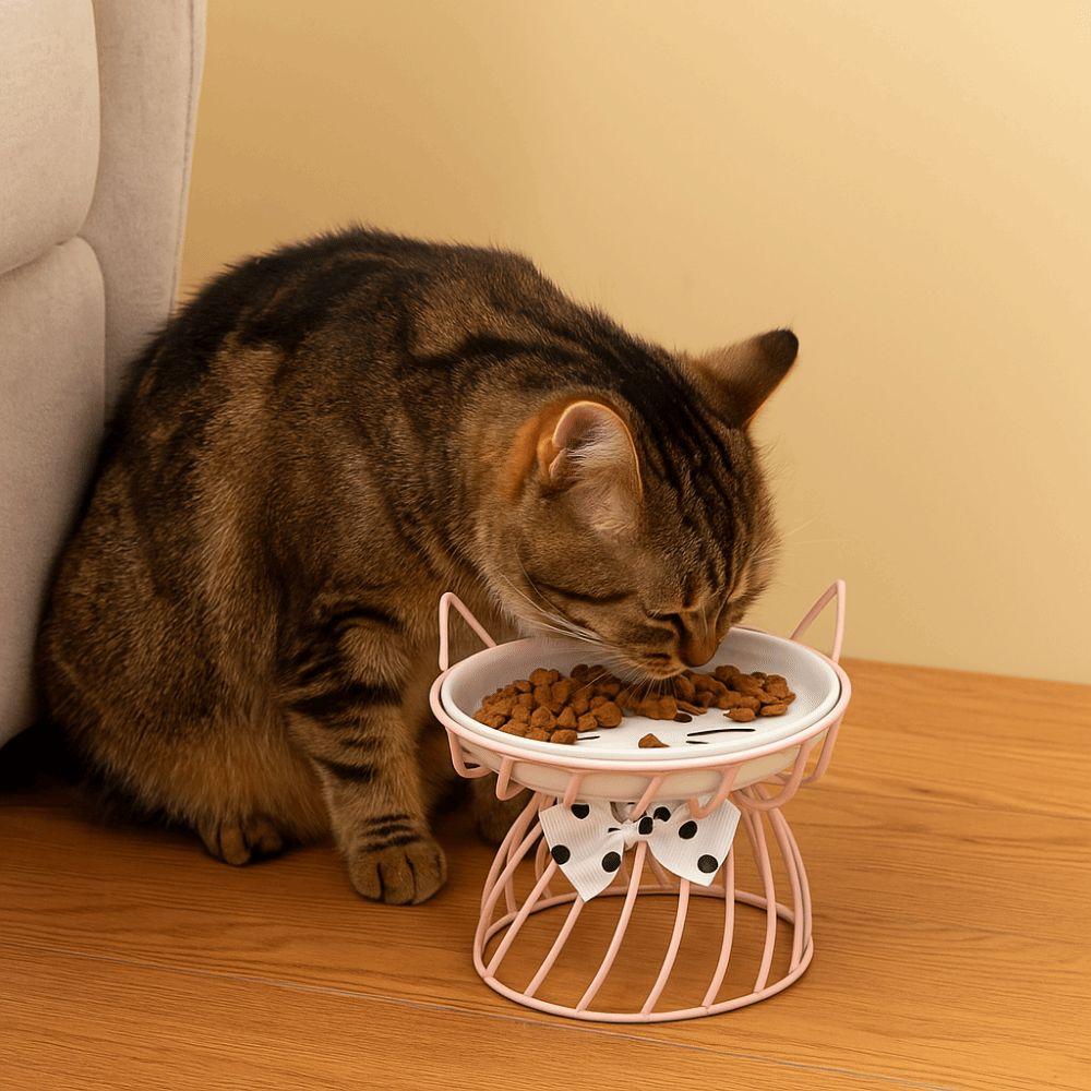 Pet Feeding Bowl With Stand Ceramic Cat Bowl Non-Slip Cartoon Dog Water Bowl Large Capacity Pet Feeder Pet Drinking