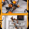 Artificial Leaf Vine Hanging Maple Leaf Vine with Artificial Pumpkins Halloween Party Decoration for Door Wall, 5.9Feet