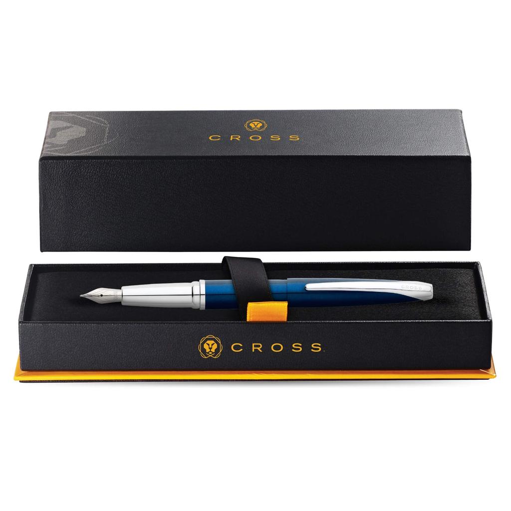 Cross Fountain Pen F Fine Nib ATX Translucent Blue Officially Imported 886-37F Lacquer,