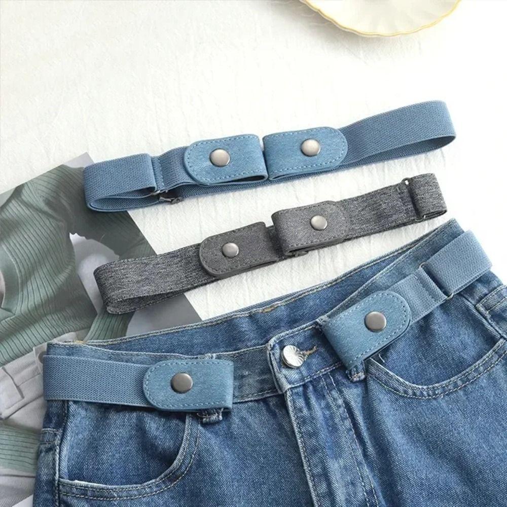 Fashion Lazy Elastic Waist Band Colorful Adjustable Buckle-Free Belts Seamless Elastic Belt For Women Men