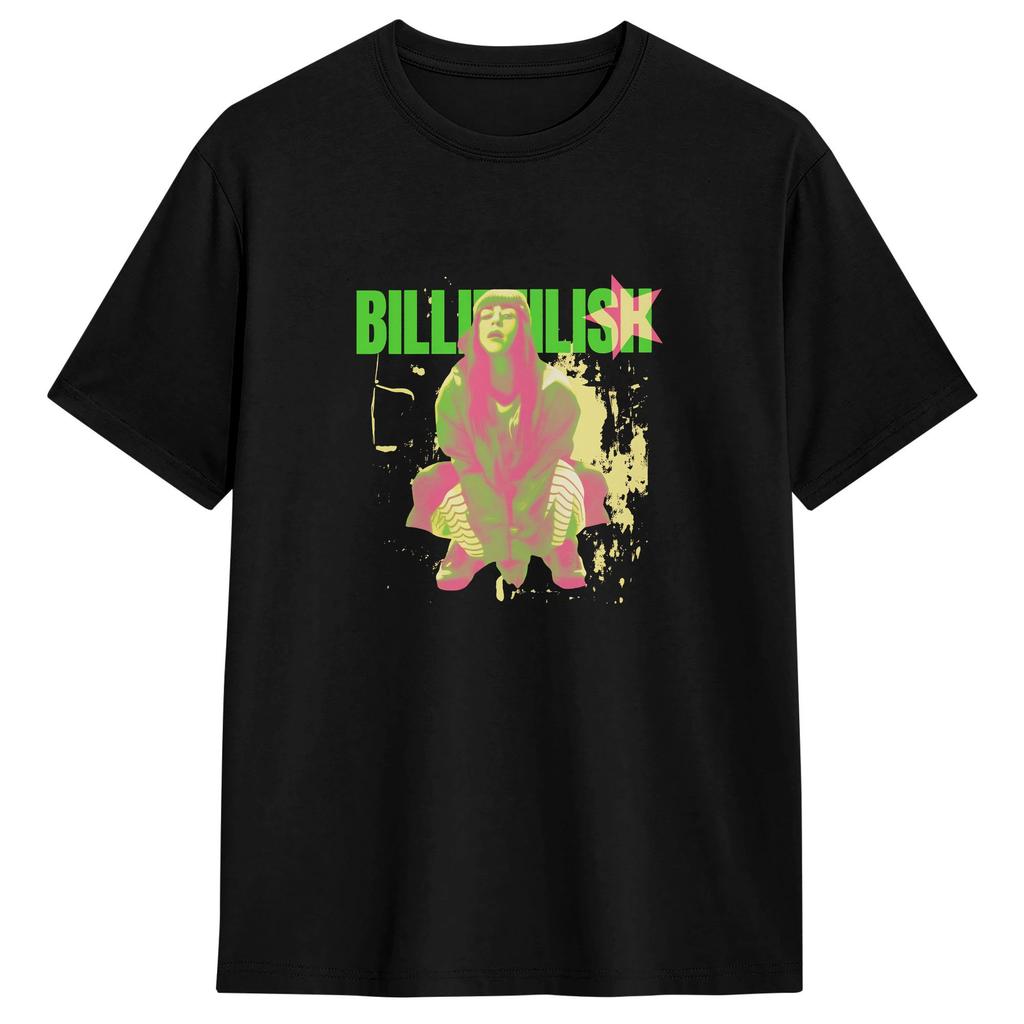 Bbillie Eilishs T Shirt Summer Cotton Tshirts For Unisexs Casual Tshirt Shortsleeve Awesome Tees