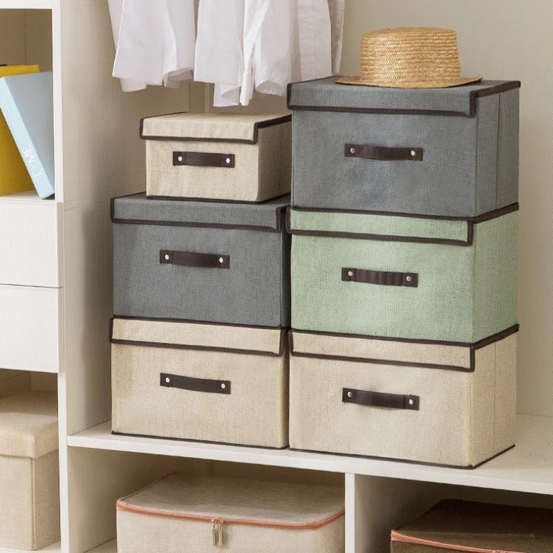 Scratch Resistant Foldable Non Woven Storage Box Gray Space Saving Organizer for Underwear Socks Clothing Toys Home Use