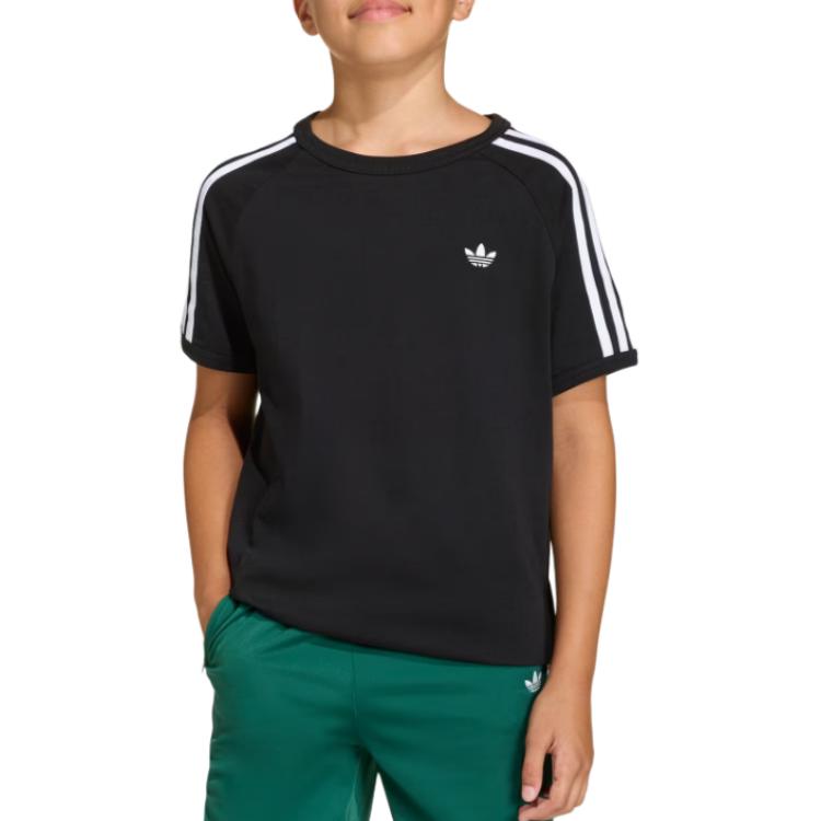 Adidas Originals Logo Striped Crew Neck Short Sleeve T-Shirt Kids Tops KE0919
