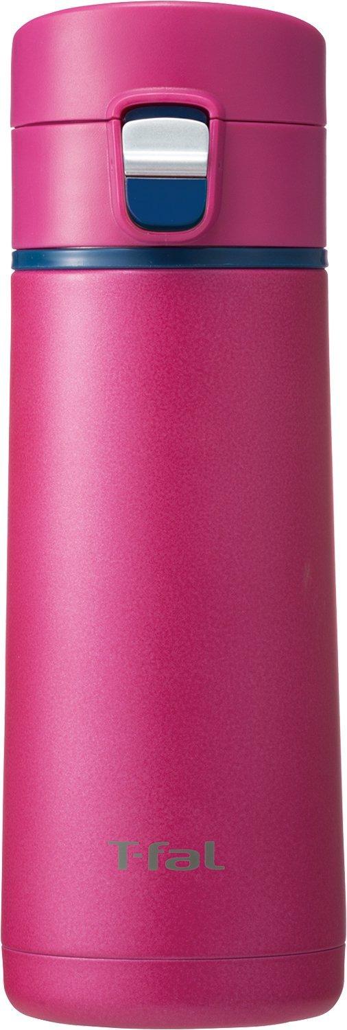 

T-fal Magenta 350ml Stainless Steel Mug, One-Push Type, Ag+ Antibacterial, K23402