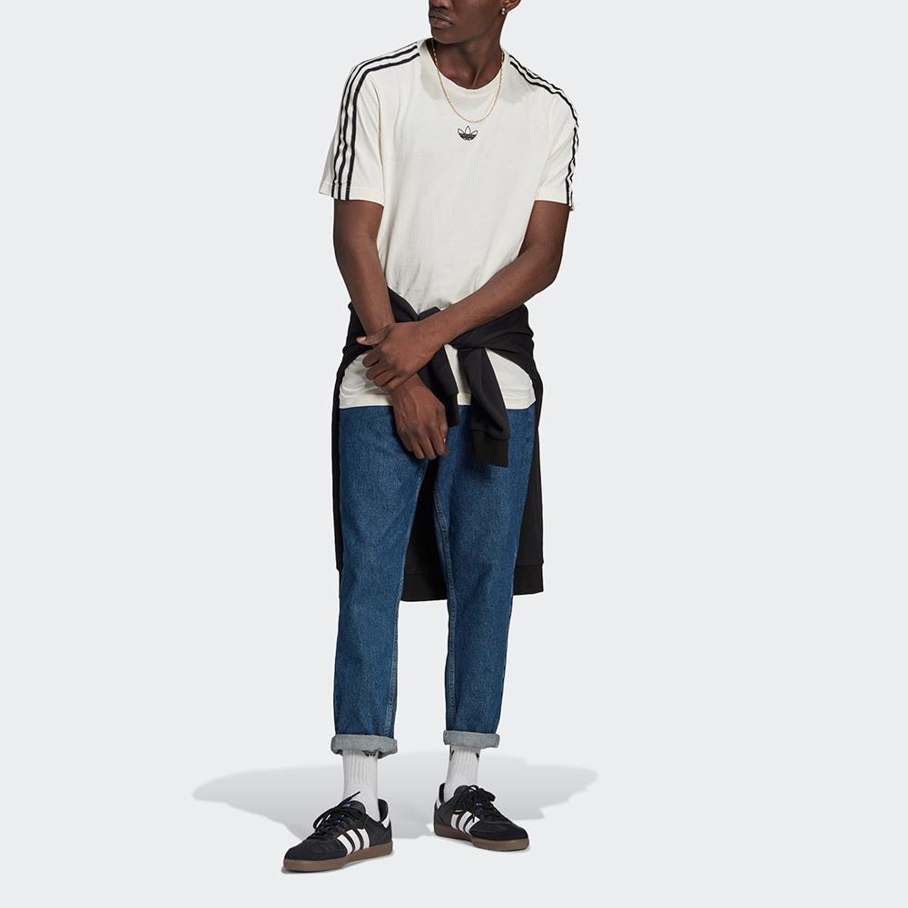 Adidas Originals Trefoil Sprt 3-Stripes Casual Crewneck Short Sleeve T-Shirt Men Tops White GN2422