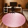 1pc Pink Glitter Round Chair Mat Office Area Rug - Non-Slip, Floor Mat for Office, Bedroom, and Indoor Decor P127214