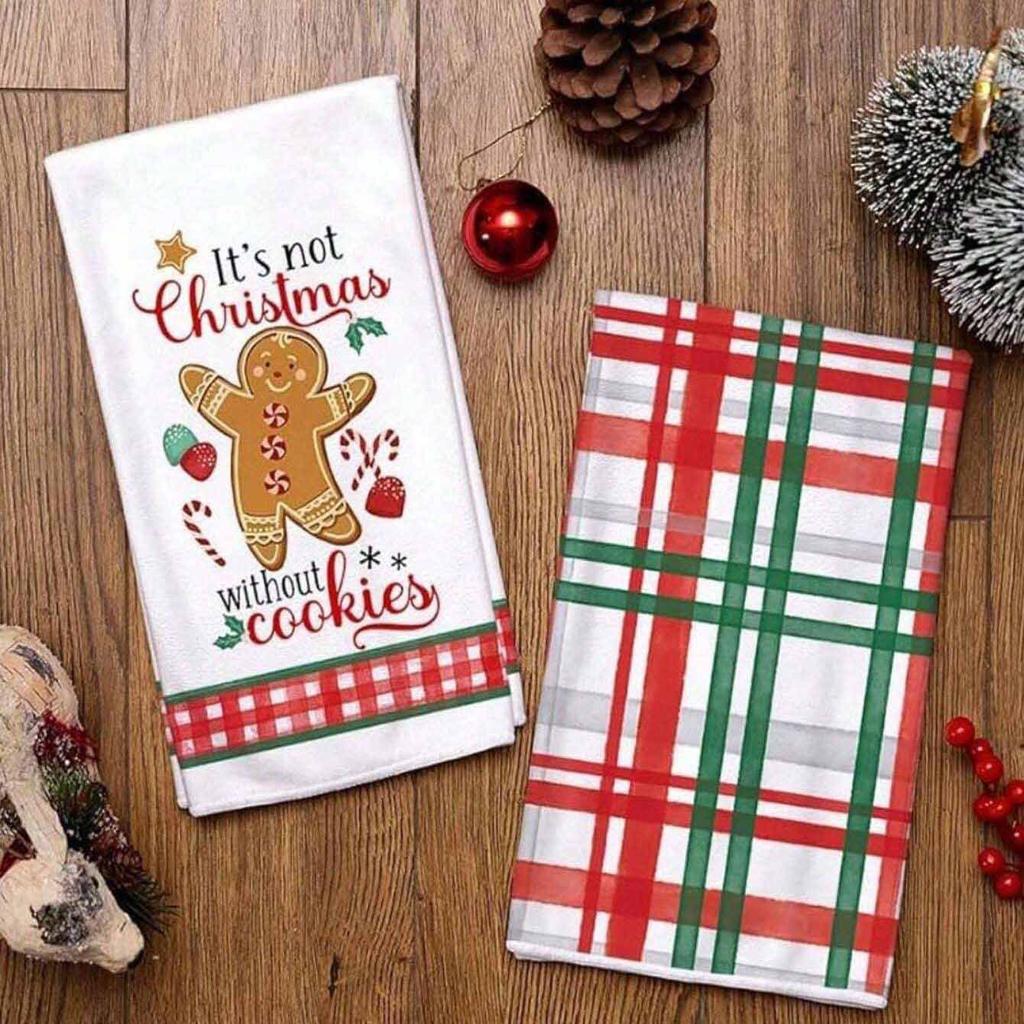 1pc/2pc/4pc/pack Christmas Scrub Sponge Creative Kitchen Dish Cloth Festive Cleaning Decor for Home & Table Kitchen Dish Towel Xmas Cleaning Supplies