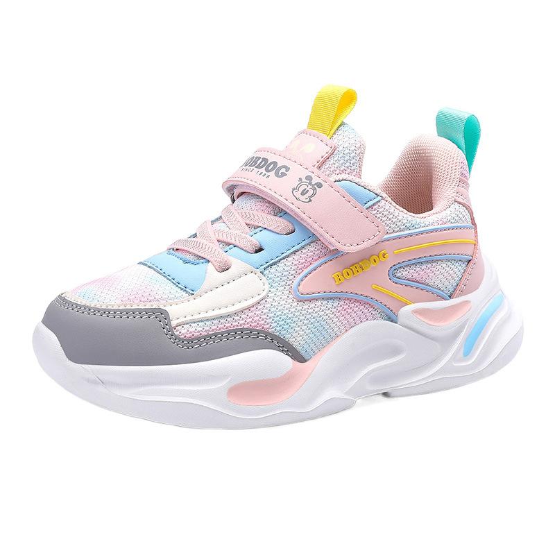 Babu Bean Girls Double Mesh Breathable Summer New Middle-aged Children's Casual Sports Shoes Middle-aged Children's 6-12 Student Running Shoes
