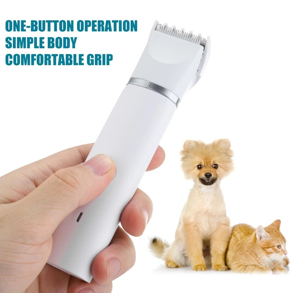 Набор машинок для стрижки шерсти и когтерезов для домашних животных, безопасный и тихий для собак и кошек белый