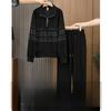 Women's Heavy-duty Sequin Autumn-winter Fashion Slimming and Age-reducing Two-piece Set for Ladies
