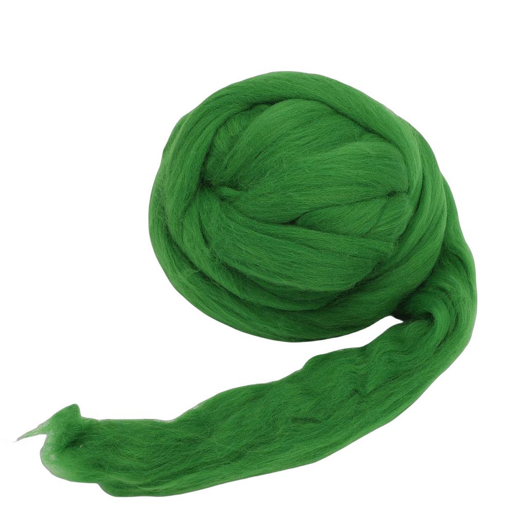 Wool Roving 200g Green Soft Comfortable Wool Roving Yarn for Felting Weaving