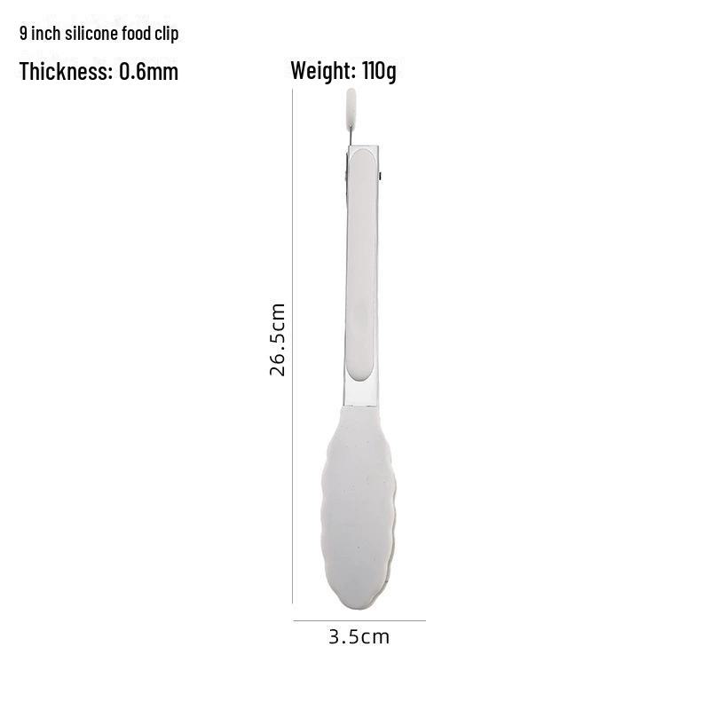 Backen Edelstahl Silikon Küchen Lebensmittelzange für Brot, Buffet, Steak und Barbecue