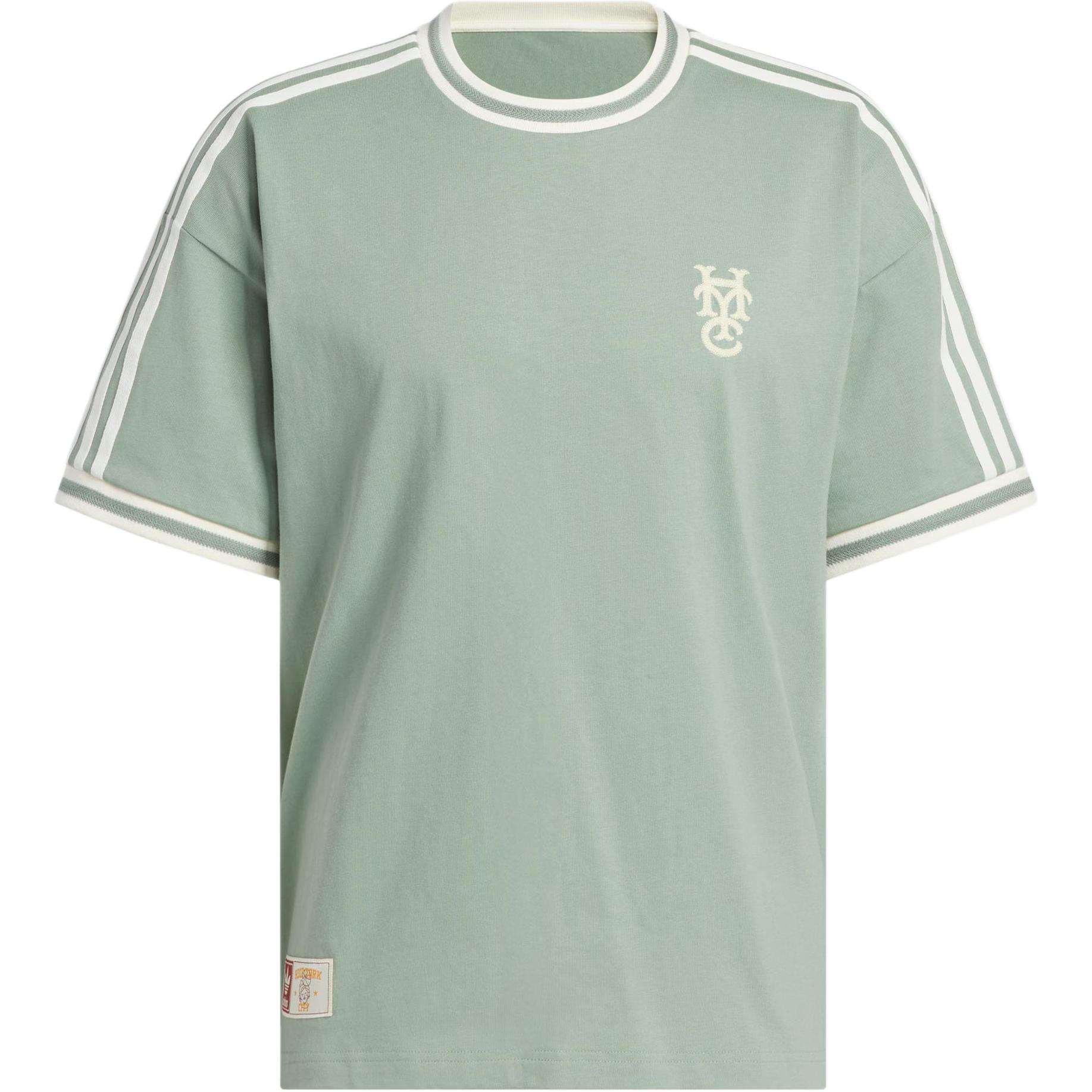 

adidas Originals Men s HYC TEE Embroidered Crew Neck Short Sleeve T-shirt in Grey Green JC5967 XL
