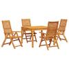Garden Dining Set 5 Pcs Brown Solid Acacia Wood
