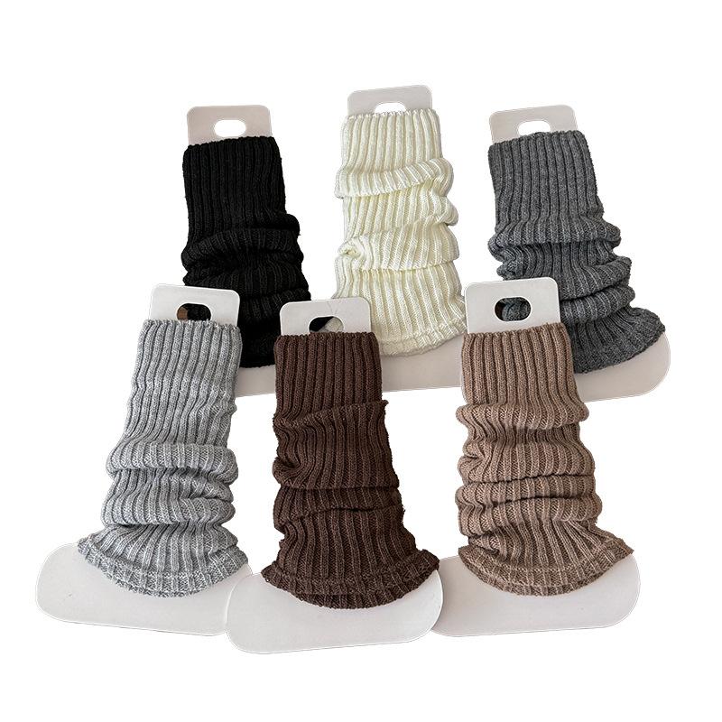 Boots Still Cotton Socks Cover Vertical Strip Small Luo Kou Basic Stacking Socks Knitted Wool Babes Warm Calf Socks