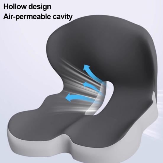 Memory Foam Seat Cushion with Back Support Ergonomic Lumbar Support Soft Touch Stress Relief L-shaped Chair Cushion