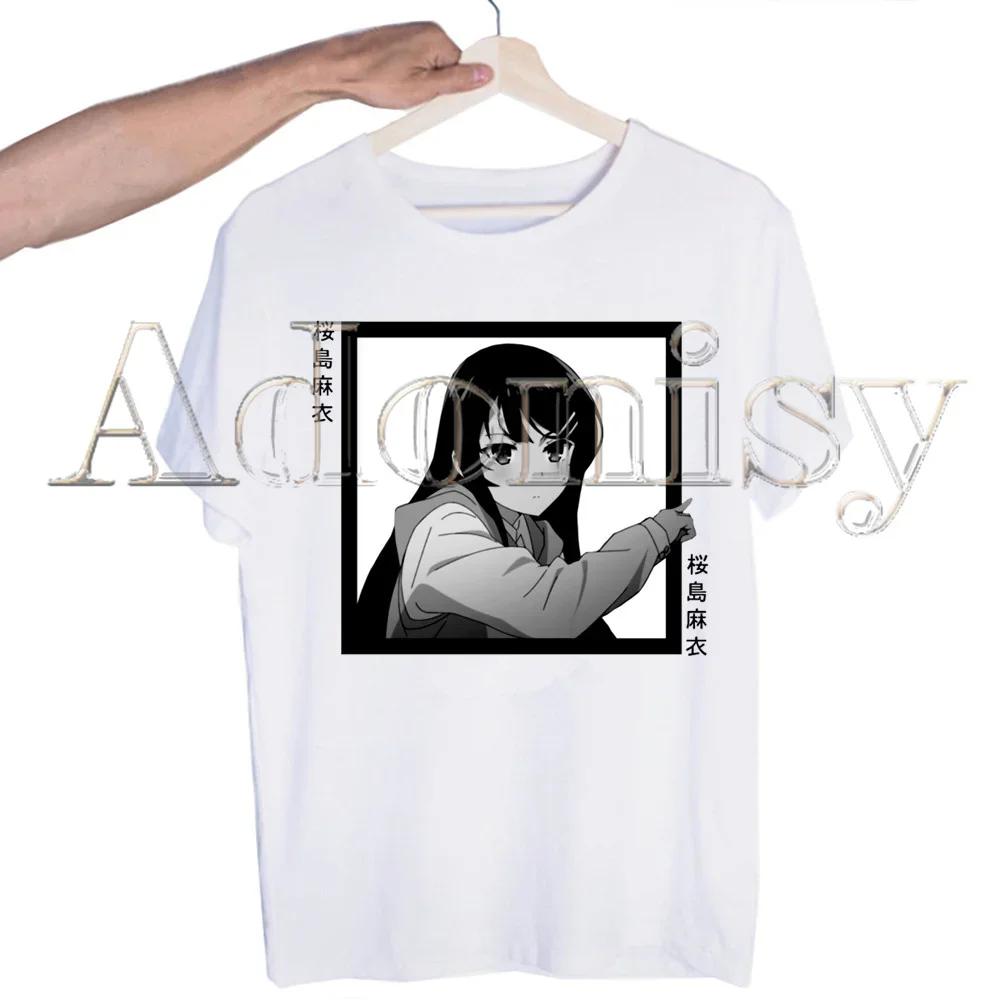 Bunny Girl Senpai Sakurajima Mai Printed T Shirt  Unisex Retro Washed Tops Tees Harajuku Tshirt Streetwear Hip Hop Male T-shirts Shirt