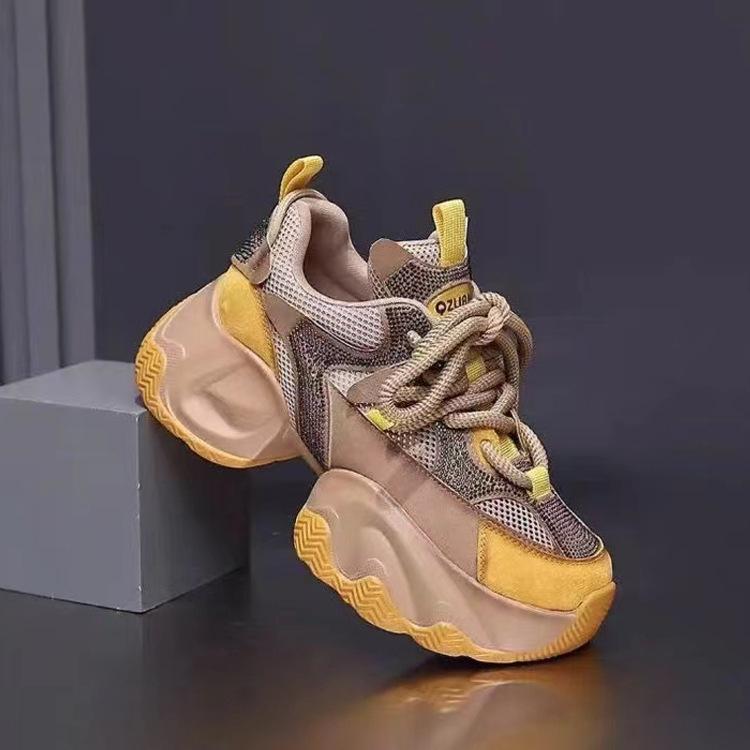 

[Fanfuna] Platform-soled mesh Forrest Gump shoes 2025 summer new versatile popular fashionable and comfortable casual sports shoes 40 жёлтый