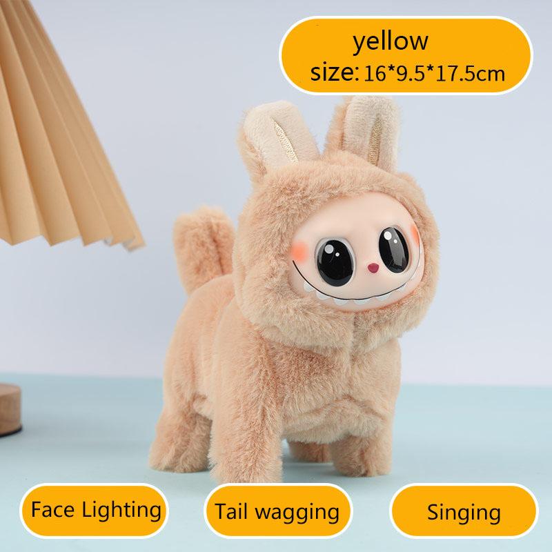 

Милые мультяшные силиконовые плюшевые игрушки для лица, игрушки на батарейках, могут светиться, могут бегать, могут петь, детский подарок, подарок на День святого Валентина жёлтый