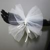 White Tulle Ribbon Bridal Wristband Ruffled Bracelet Party Mesh Sleeves Fake Cuffs Costume Performances Accessory