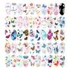 Vibrant Butterfly & Floral Nail Art Transfer Stickers Set - Easy-to-Apply, Self-Adhesive Decals with Diverse Designs for Stunning Manicures