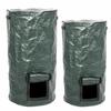 Sacco Compostiera Pieghevole da Giardino con Coperchio Ambientale Organico Fermentazione Rifiuti Collettore Sacchi Rifiuti Compostiera