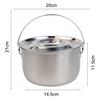 Leicht zu reinigendes Camping-Kochgeschirr Outdoor-Kochen Edelstahl-Topf