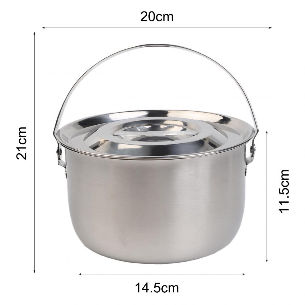 Leicht zu reinigendes Camping-Kochgeschirr Outdoor-Kochen Edelstahl-Topf