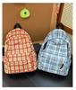 Stylish Plaid Backpack for Female College Students - Lightweight and Trendy for School and Travel