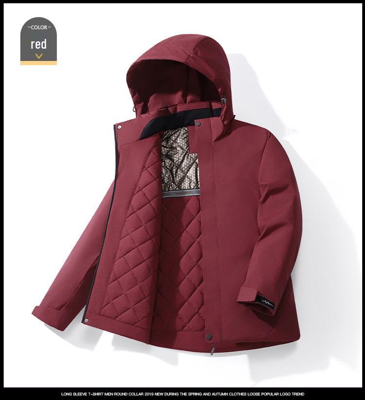 Di Yu Shen Long Winter Graphene Ski Jacket - Thickened, Warm, Rainproof, Casual Hooded Cotton Outerwear for Couples