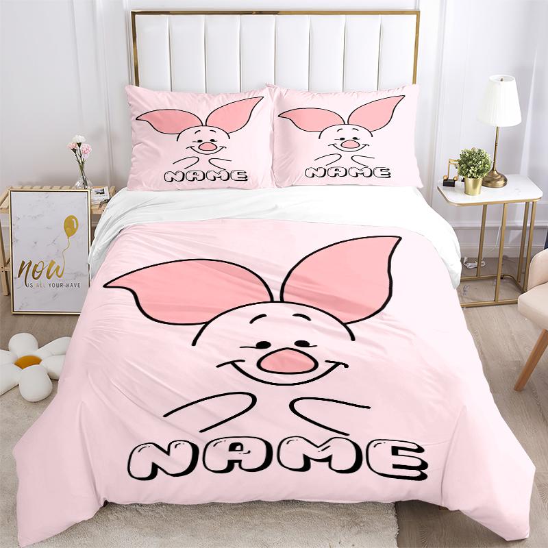 Custom Textile Pooh Rabbit Bedding 3 Piece Set HD Print Duvet Cover Pillowcases for Teens Adult Bedroom Decoration
