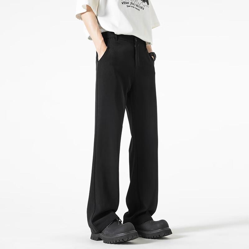 SWAMP AREA Herren Fließende Gerade Mikro-Ausgestellte Lässige Anzughose KS075