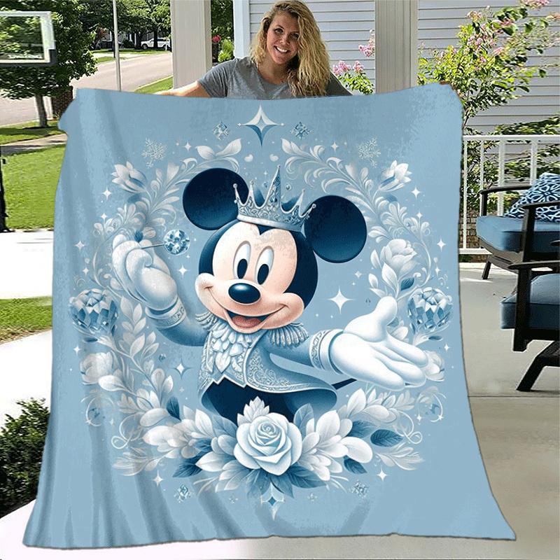 1pc Mickey Printing Blanket - Soft, All-Season Throw for Office Blanket, Car, Travel