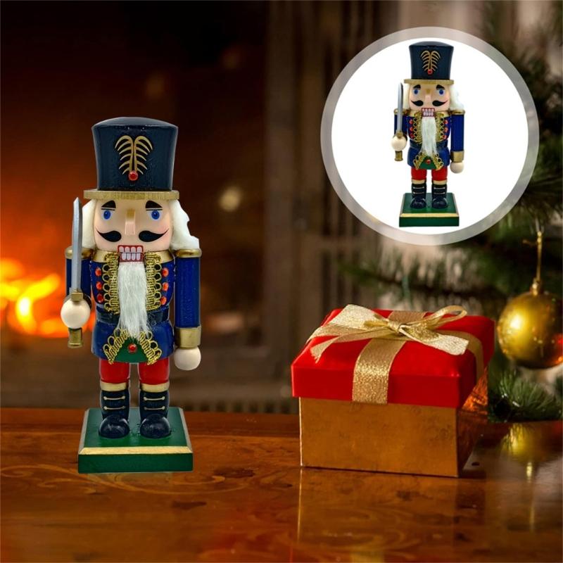 1PC 23cm Wood Christmas Nutcrackers Ornament Decorations Gift Walnuts King Soldiers Puppet Doll Decorations