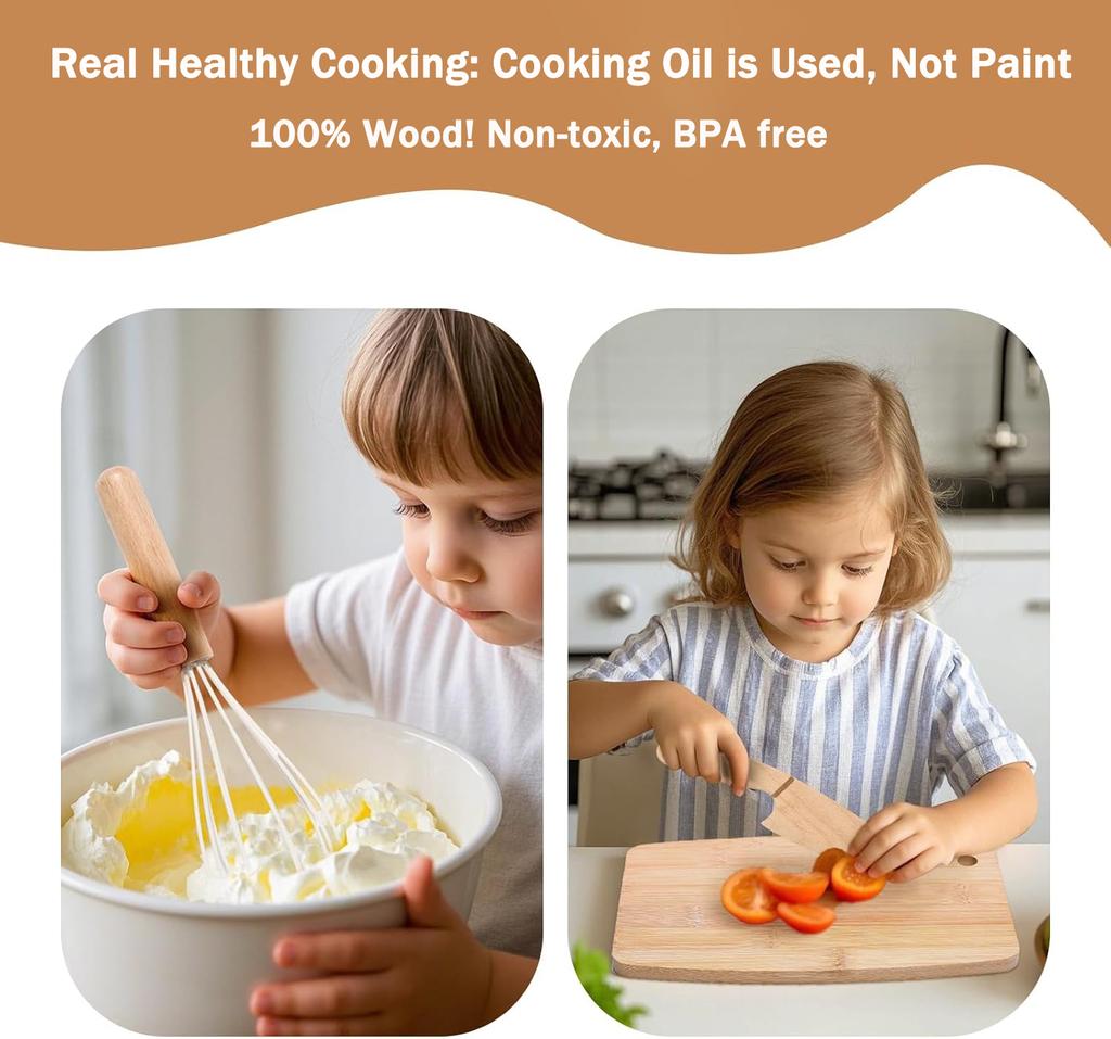 Ensemble de cuisine réel Jouets éducatifs en bois pour enfants Couteaux de sécurité Ensemble de pâtisserie Accessoires de cuisine Pour garçons filles Outils de cuisine Montessori