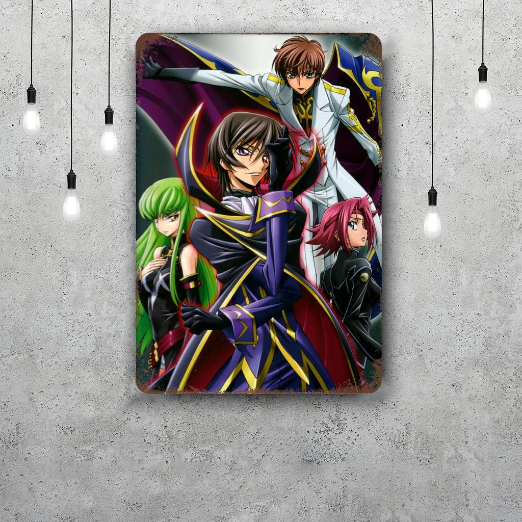 Code Geass Anime Vintage Metal Tin Signs Posters Decor Retro Metal Plaque Wall Art Decor for Garage Bar