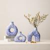 Vase en Céramique Motif Bulles Géométrie Sculptée Arrangement Floral Sculpture Pavés Céramiques Artisanat Décoration de Maison