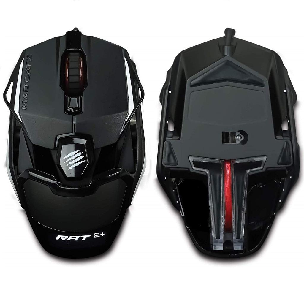 Mad Catz Gaming-Maus mit Pixart PMW 3325 RGB Garantie R.A.T. 2+ Sensor, Kabelgebunden, Einsteiger, Leichtgewicht, Beleuchtung, 2-Jahre (MR02MCINBL000-0JI)